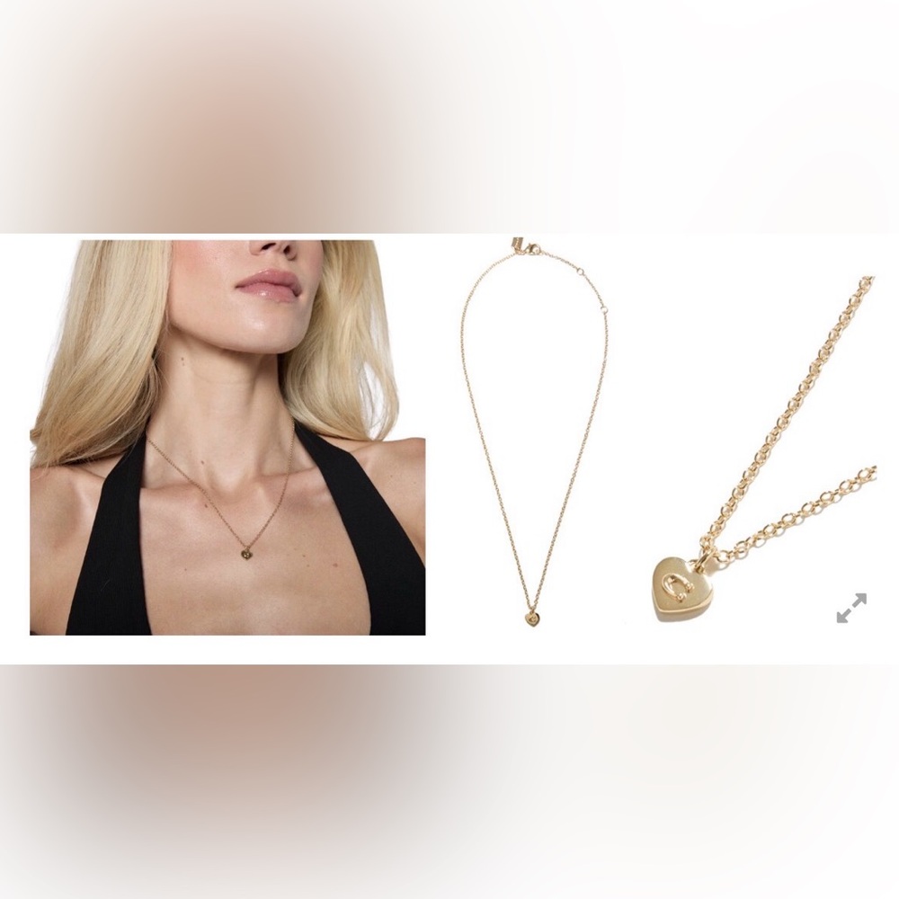 Coach Gold Heart C Pendant Necklace - Picture 2 of 6